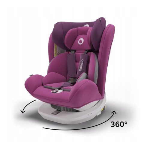 Lionelo - scaun auto bastiaan pozitie de somn, rotire 360 grade, 0-36 kg, cu isofix, violet