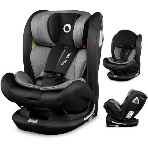 Lionelo - scaun auto bastiaan rwf pozitie de somn, protectie laterala, rotire 360 grade, 0-36 kg, cu isofix, negru