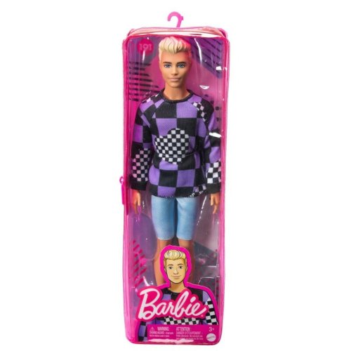 Mattel - barbie papusa baiat fashionistas blond cu bluza cu imprimeu geometric