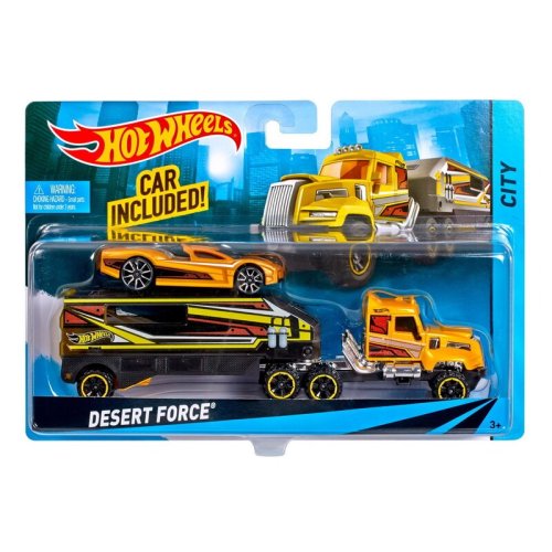 Mattel - set camion si masina sport hot wheels desert force