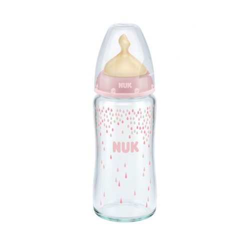Nuk - nuk - biberon first choice plus sticla 240 ml tetina latex m 0-6 luni roz