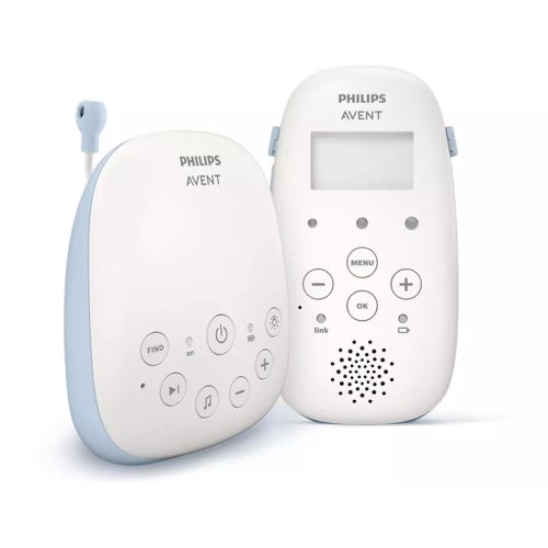 Philips avent - interfon bebelusi, fara interferente, cu lumina de veghe, cu melodii, cu tehnologie dect, pana la 24h capacitate de functionare, 0 luni+, alb