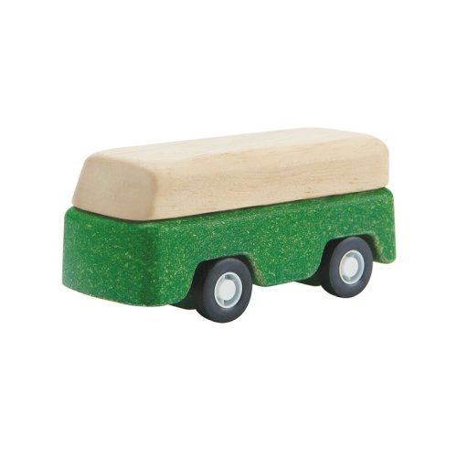 Plan toys - autobuz din lemn, culoare verde