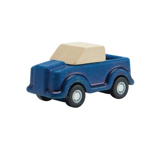 Plan toys - camioneta din lemn, culoare albastru