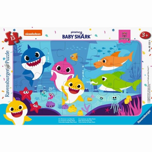 Ravensburger - puzzle personaje baby shark , puzzle copii, piese 15