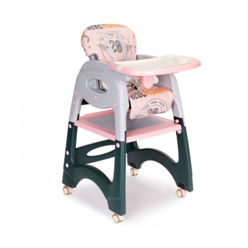 Scaun de masa 2 in 1 pentru copii ecotoys ha-033 - roz