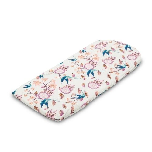 Sensillo - suport de dormit cosulet cuib minky , retro pasari, din bumbac, 70x30 cm, roz