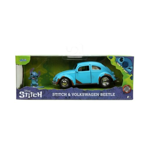 Simba - jada set masinuta metalica volkswagen bettle scara 1:32 si figurina metalica stitch