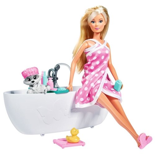 Simba - papusa steffi love bath fun 29 cm cu figurina si accesorii