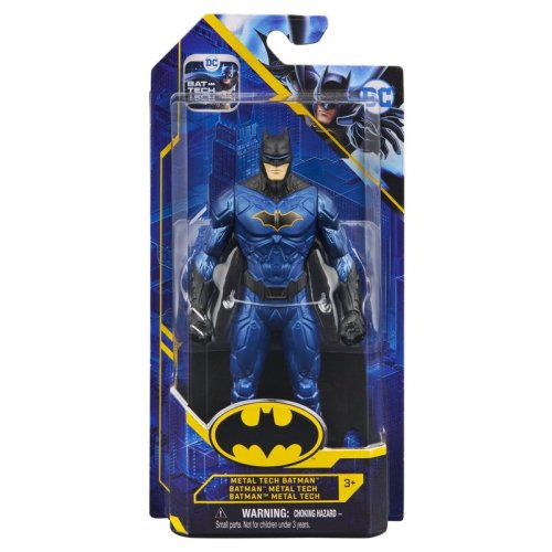 Spin master - figurina batman 15cm cu costum blue metal tech