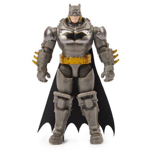 Spin master - figurina supererou batman , dc universe , 10 cm, cu 3 accesorii, in costum cu armura