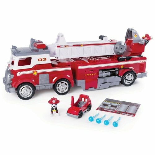 Spin master - masina de pompieri fantastica , paw patrol , a pompierului marshall, rosu