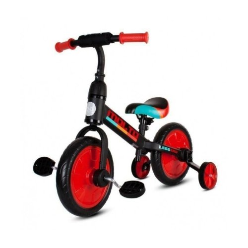 Sun baby - bicicleta cu pedale molto leggero , 2 in 1, cu roti ajutatoare, cu sau fara pedale, rosu