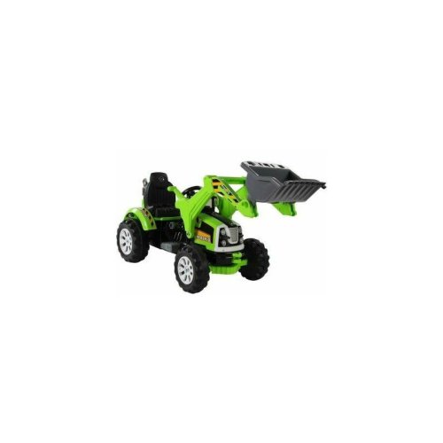 Leantoys Tractor electric cu cupa pentru copii, verde, 2 motoare, greutate maxima 30 kg