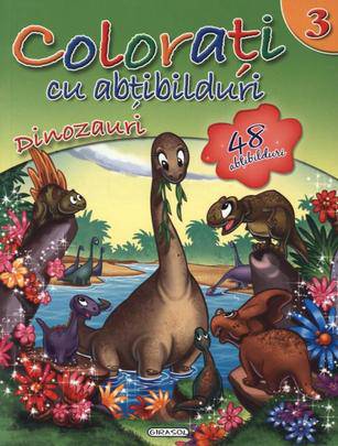 Girasol - colorati cu abtibilduri 3 - dinozauri