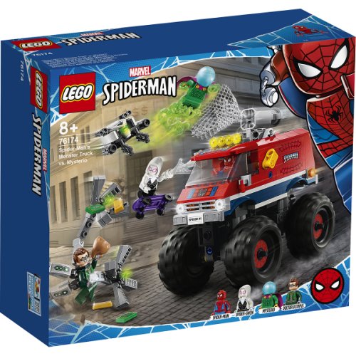 Lego® marvel super heroes - camionul gigant al omului paianjen contra mysterio (76174)