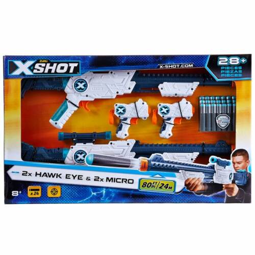 Set X-Shot - excel double hawk eye and double micro foam dart blaster