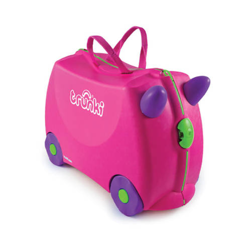 Valiza pentru copii ride-on trixie trunki, roz, 46 cm