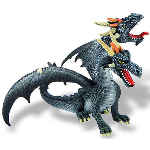 Bullyland Figurina dragon negru cu 2 capete