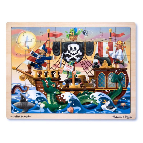 Melissa & Doug Puzzle de lemn aventura piratilor