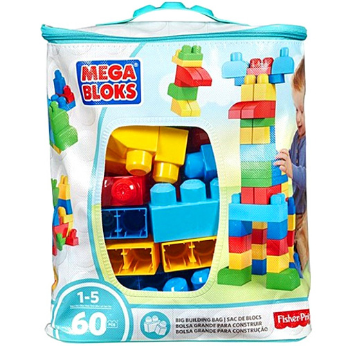 Fisher-price Set cuburi colorate de construit mega bloks 60 de piese