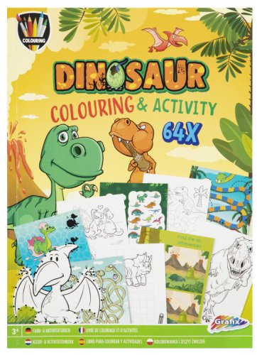 Grafix Carte de colorat cu activitati - dinozaur