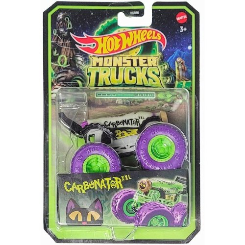 Hot wheels monster truck glow in the dark masinuta carbonator scara 1:64