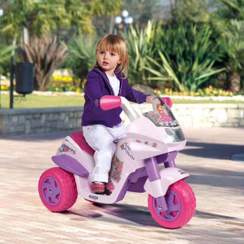 Motocicleta electrica Peg Perego flower princess, 6v, 2 ani +, roz/mov