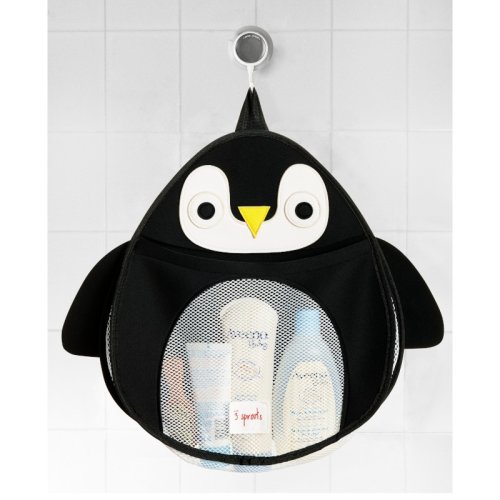 Organizator de baie pentru cosmetice si jucarii, pinguin, 3 sprouts