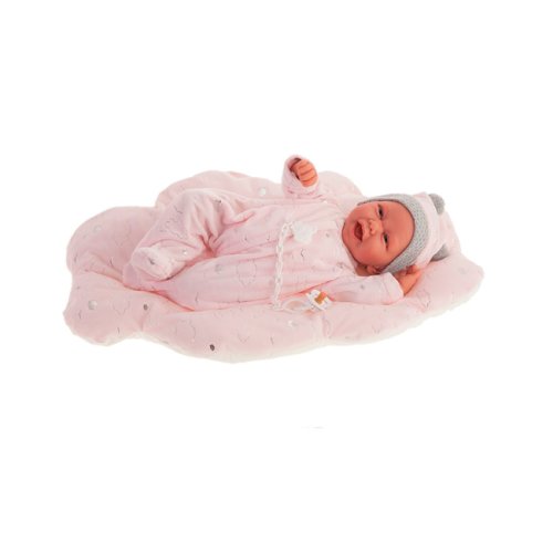 Papusa bebe realist carla nacido cu perna pufoasa, 42 cm, +3 ani, antonio juan