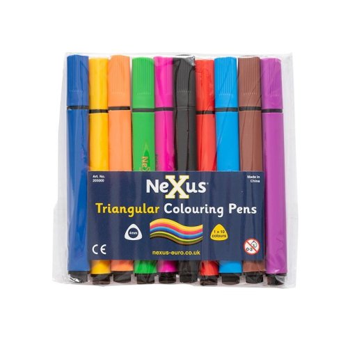 Set 10 markere colorate triunghiulare p2p, nexus
