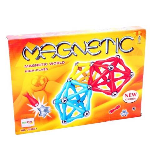 Set de constructie malplay magnetic multicolor 120 piese