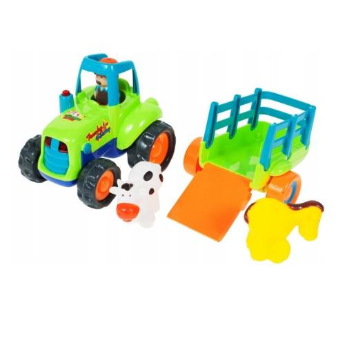 Set de joaca malplay tractor cu remorca si animalute pentru micul fermier