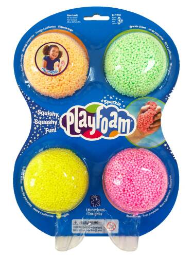 Educational Insights Spuma de modelat cu sclipici playfoam™ - set 4 culori