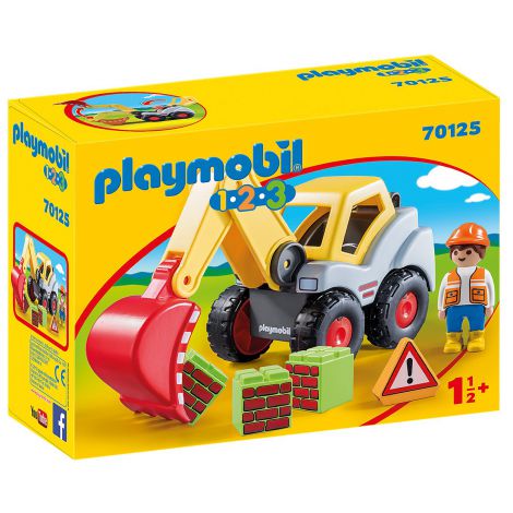 Playmobil 1.2.3 excavator cu brat mobil