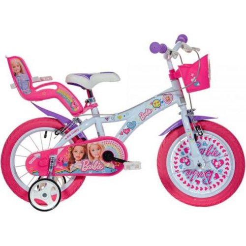 Bicicleta copii 14inch, pentru copii 4-7 ani, barbie 614g-baf dino bikes