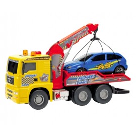 Dickie Toys Camion trailer cu platforma si masinuta