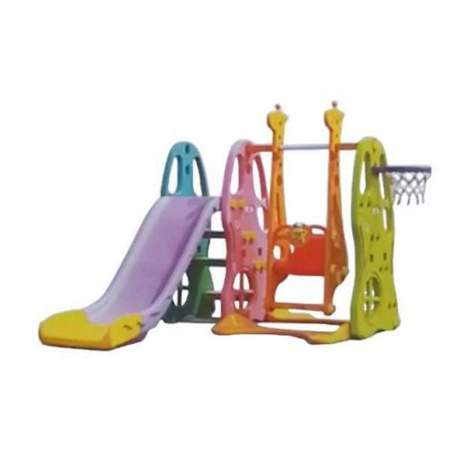 Complex de joaca pentru copii alcatuit din tobogan scara urcare si cos baschet asamblat complexul are o inaltime de 125 m o l