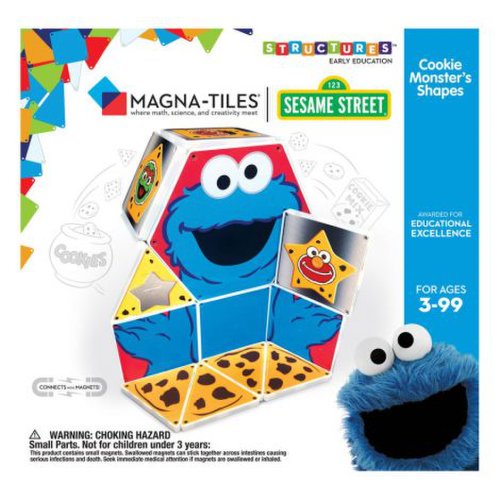 Invata formele, cookie monster, magna-tiles structures