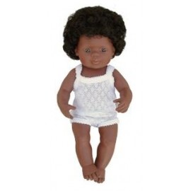 Miniland - baby afroamerican (fata) 38 cm