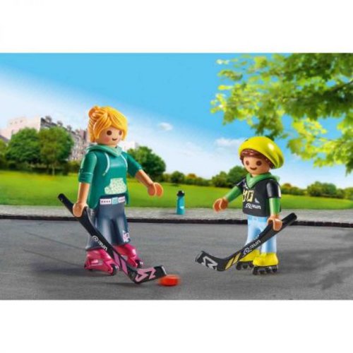 Playmobil - set 2 figurine - mama si copilul jucand hochei