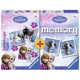 Puzzle si joc memory frozen 3 buc in cutie 253649 piese
