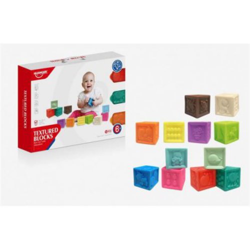 Set 12 cuburi soft cu diferite forme si texturi