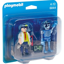 Playmobil Set 2 figurine - om de stiinta si robot
