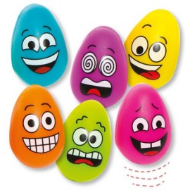 Set 6 oua saltarete din plastic funny face - baker ross