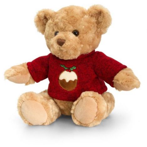 Ursulet de plus cu pulover 20 cm christmas pip the bear KEEL TOYS