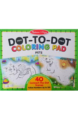 Dot-to-dot colouring pad. bloc de colorat punct cu punct: animale