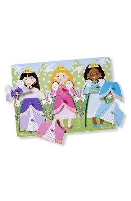Peg puzzle, Princess dress-up. Puzzle din lemn, Imbraca printese