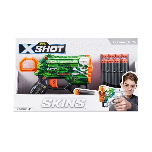 Blaster x-shot skins menace cu 8 proiectile moi