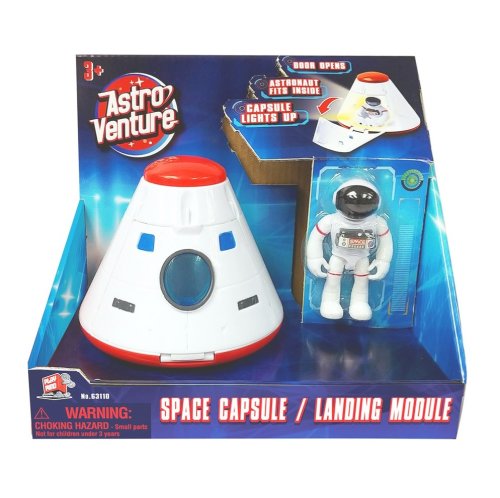 Capsula de aterizare cu figurina astronaut astro venture